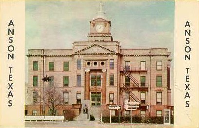 Anson, Texas 1910 Jones County Courthouse front  view old postcard,
