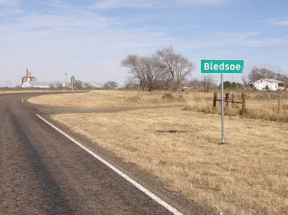 Entering Bledsoe Tx, Bledsoe Road Sign