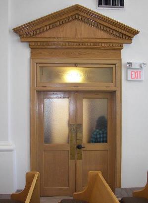 Brownfield Texas - Terry County Courthouse courtroom door