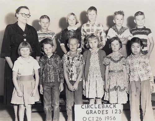 TX- Cicle Back School Grades 123 class photo, 1956