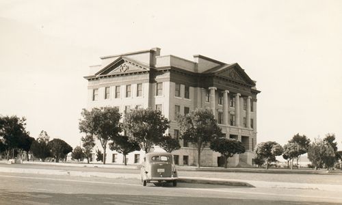 Armstrong County Courthouse, Claude, Texas old photo