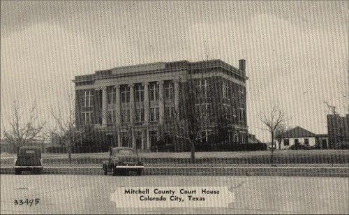 Mitchell County Courthouse, Texas old postcard
