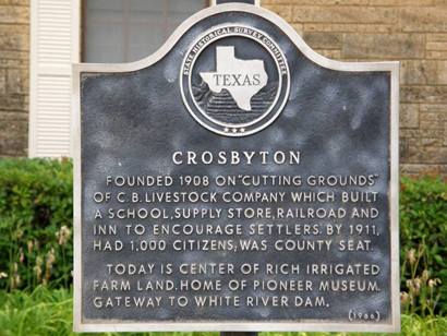 TX - Crosbyton Historical Marker