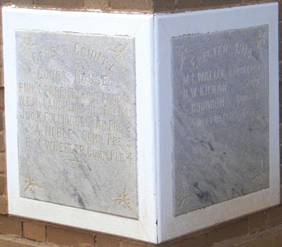 TX Crosby County Courthouse cornerstone