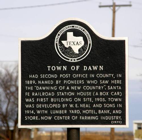 Dawn Texas historical marker