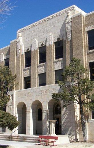 1930 Moore County Courthouse entrance, Dumas Texas