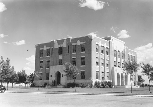 Moore County courthouse, Dumas, Texas vintage photo