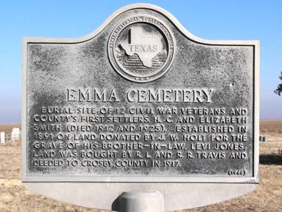 Emma Cemetery historical marker, Emma Texas
