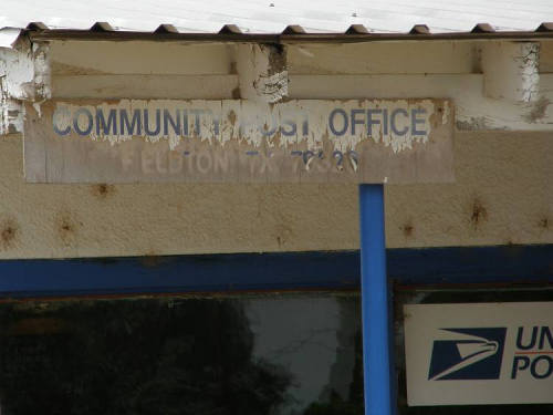 Fieldton Tx - Post Office sign