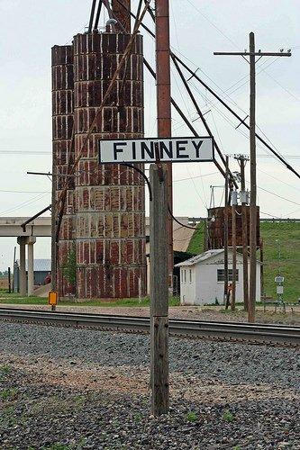 Hale County, Finney ,TX - City Limit & grain elevators