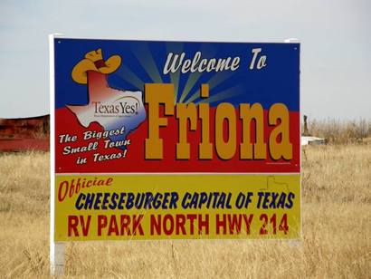 Friona Tx Welcome Sign