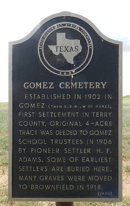 TX - Gomez Cemetery Historical Marker