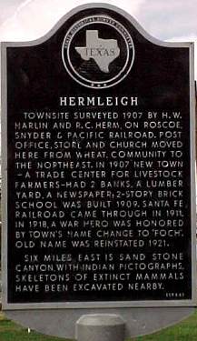 TX - Hermleigh historical marker