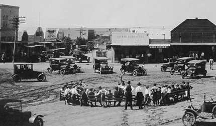 Jayton Texas town square and band