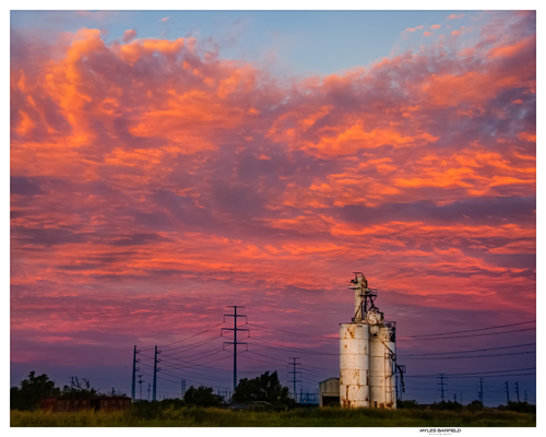 Kirkland TX- Silos in sunset