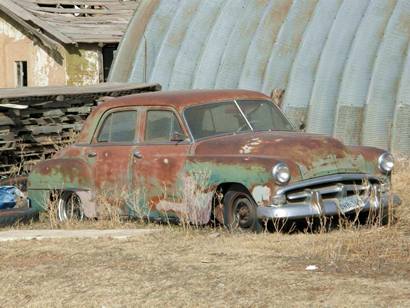 Rusted old dodge in Lariat Texas 