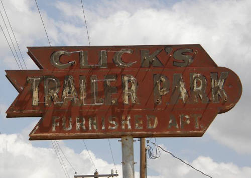 Littlefield Texas - Click's Trailer Park old neon
