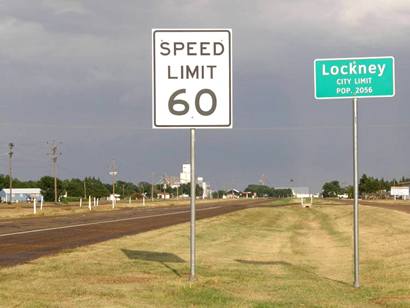 Lockney Tx City Limit Sign