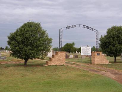 Lorenzo Tx - Cemetery Entry