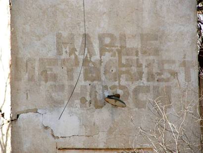 Maple Methodist Church Ghost sign, Maple Tx 
