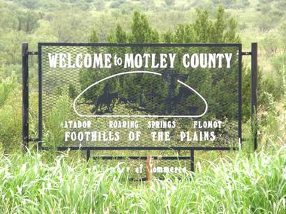TX - Motley County welcome sign