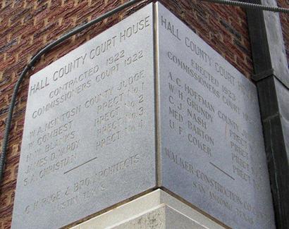 Memphis Texas 1923 Hall County courthouse cornerstone