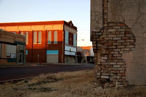 Memphis Texas street crumbling exposed brick