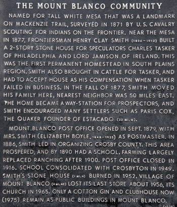 Mount Blanco Community Historical Marker , Texas
