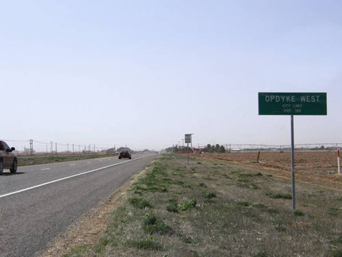 Opdyke TX - Road Sign