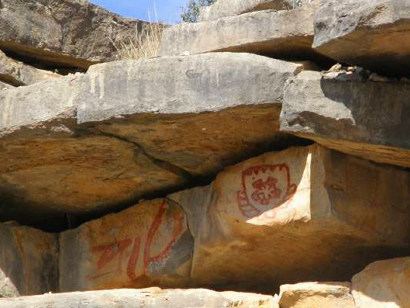 Indian Pictographs in Paint Rock, Texas