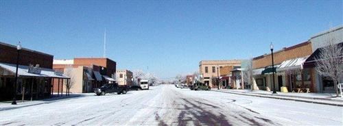 Panhandle main street in snow