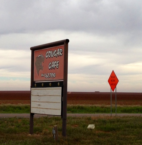 Patricia TX - Cougar Cafe sign