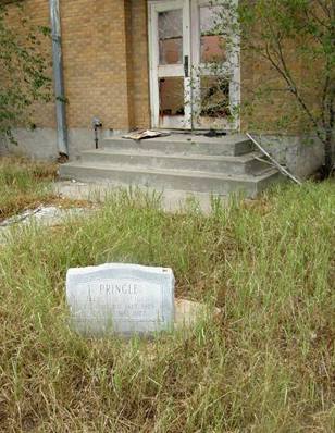 Pringle Tx - Burned Pringle Elemental School and granite marker