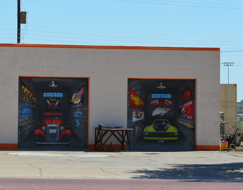 Ralls Tx - Murals in Restored Phillips 66 Gas Station