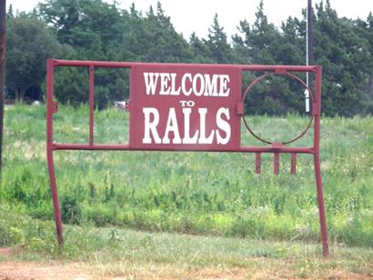 Ralls TX - Welcome to Ralls sign