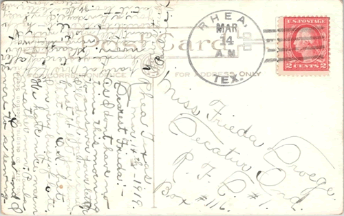 Rhea TX Parma County Mar 14, 1919 Postmark