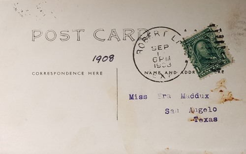 Robert Lee TX - 1908 Postmark