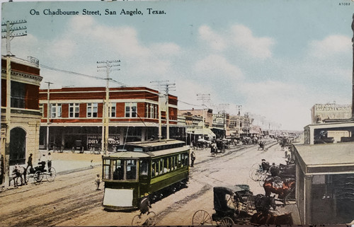 San Angelo TX - Chadbourne St. old postcard