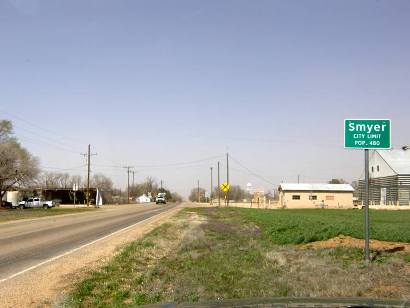 Smyer TX - City Limit Sign