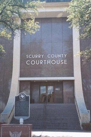 1972 remodeled Scurry County Courthouse entrance, Snyder, Texas