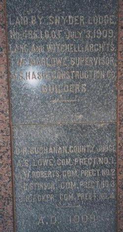 1911 Scurry County Courthouse granite cornerstone, Snyder Texas