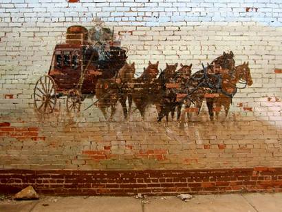 Spur Tx - Painted Wall Mural of Carriage