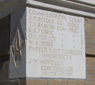 Sherman County Courthouse cornerstone, Stratford, Texas