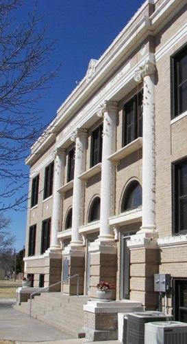 Sherman County Courthouse entrance,  Stratford, Texas