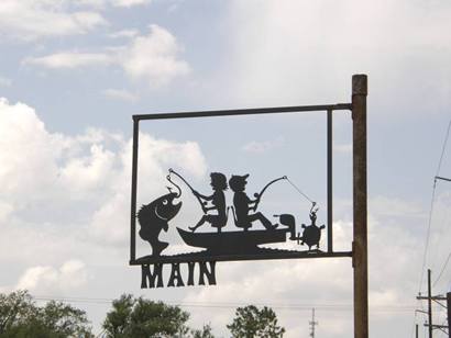 Sudan Tx Metal Street Sign Fishing