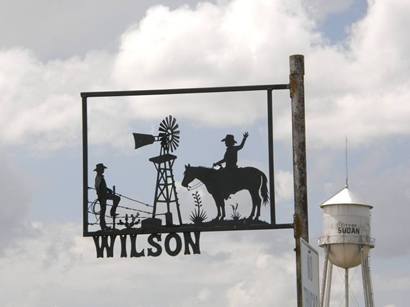 Sudan Tx Metal Street Sign Cowboys