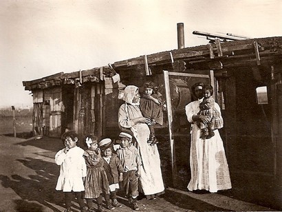 Sweetwater TX 1910 Mexican Family at T&P section house