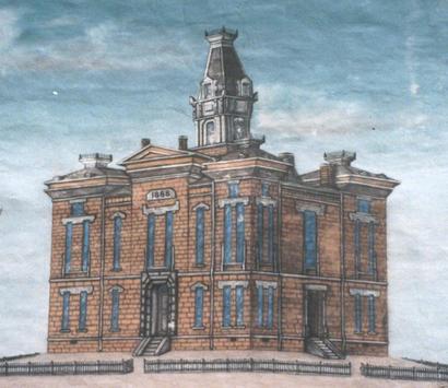 Mural of the 1883 Nolan County Courthouse, Sweetwater Texas