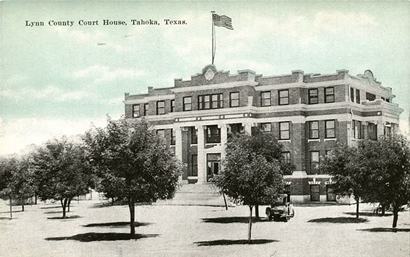 Lynn County Courthouse, Tahoka, Texas old postcard