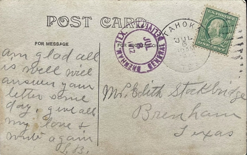 Tahoka, Texas, Lynn County, 1912 Postmark